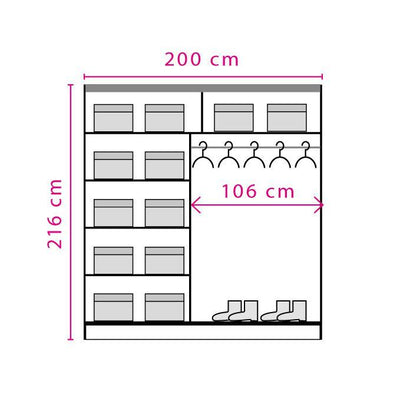 Dome DO8 Sliding Door Wardrobe 200cm