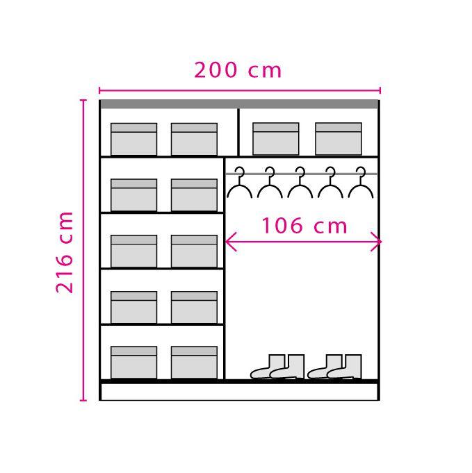 Dome DO8 Sliding Door Wardrobe 200cm