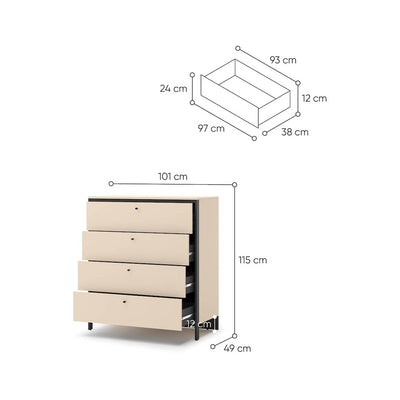 Enna EN-03 Chest Of Drawers 101cm