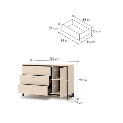 Enna EN-04 Chest Of Drawers 136cm