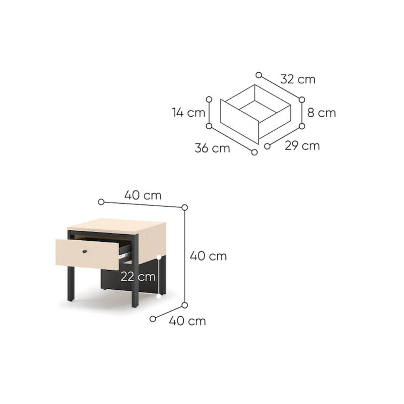 Enna EN-05 Bedside Table 40cm