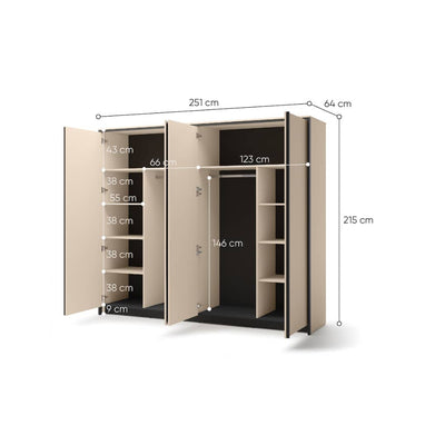 Enna EN-06 Hinged Door Wardrode 251cm