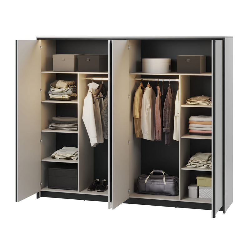 Gris Hinged Door Wardrobe 250cm