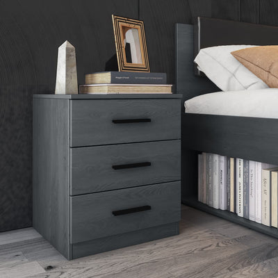 Galaxy Bedside Table 46cm [Oak Carbon]