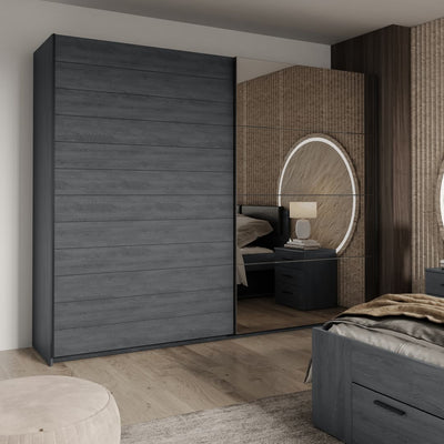 Galaxy Sliding Door Wardrobe 270cm [Oak Carbon]