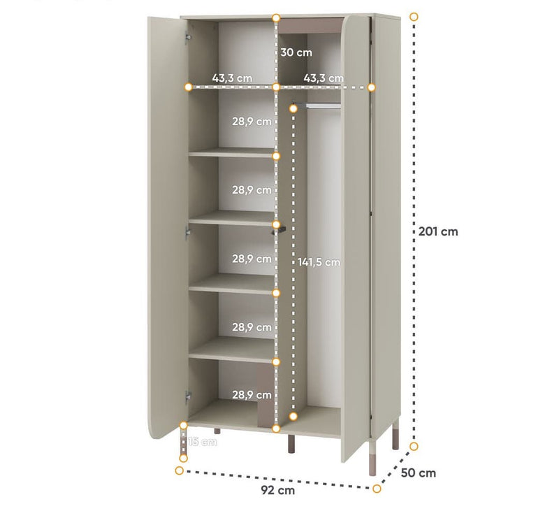 Harmony HR-01 Hinged Wardrobe 92cm