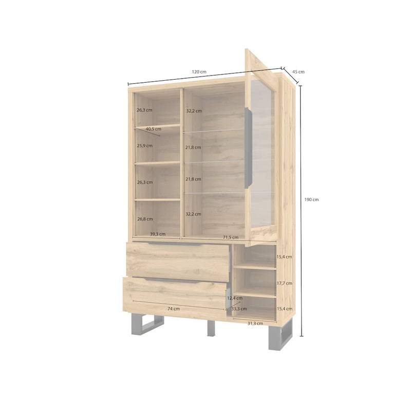 Halle 13 Tall Display Cabinet 120cm
