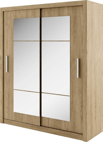 Idea 02 - 2 Sliding Door Wardrobe 180cm [Oak Shetland] - White Background