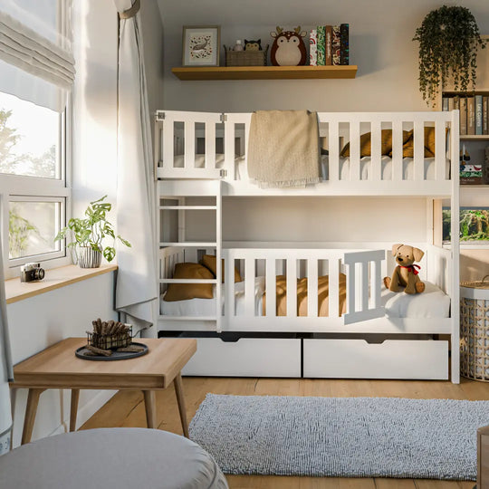 Wooden Bunk Bed Ksawery With Drawers