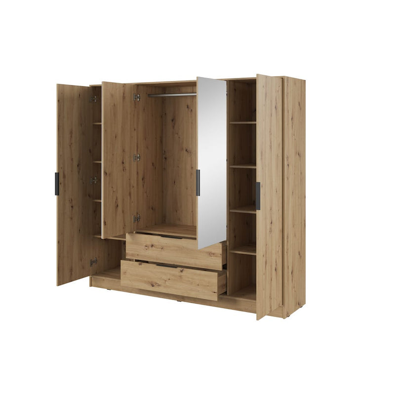 Kelly Hinged Door Wardrobe 206cm [Mirror]