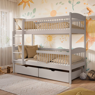 Wooden Bunk Bed Luna With Storage