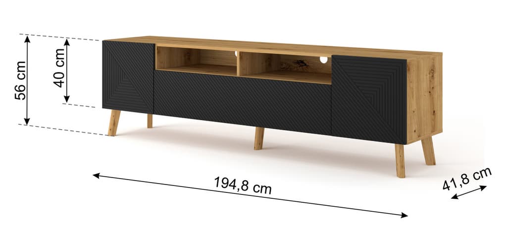 Luxi TV Cabinet 195cm – Arthauss Furniture