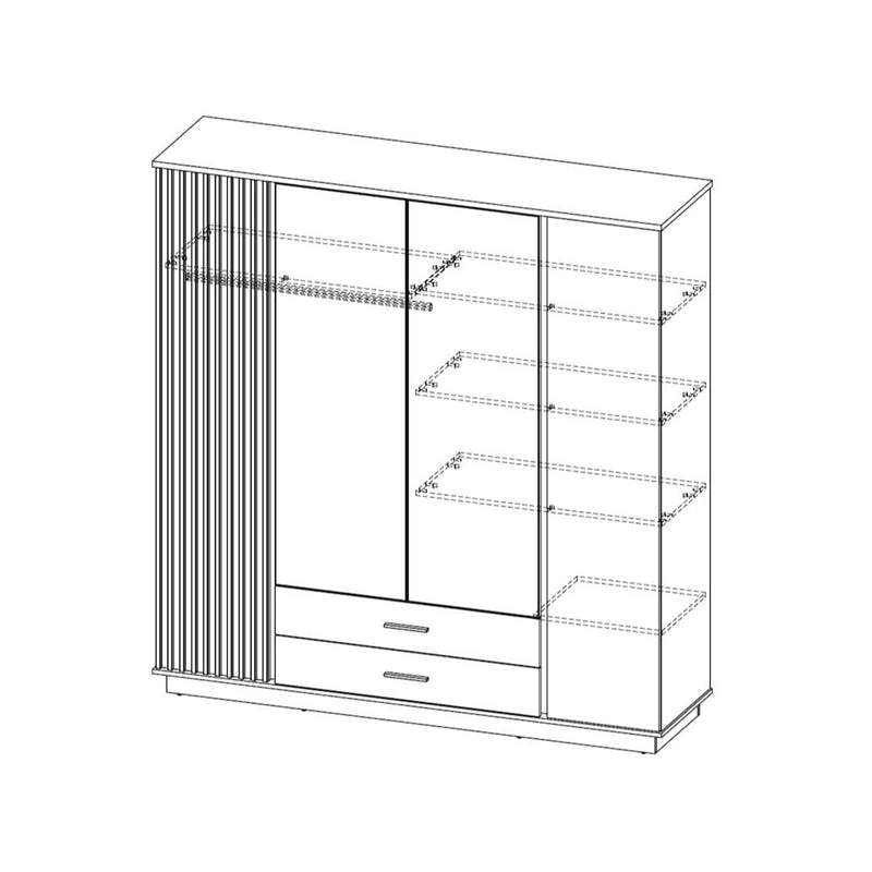 Lamelo LA18 Hinged Wardrobe 197cm