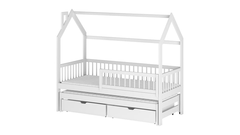 Wooden Single Bed Papi With Trundle