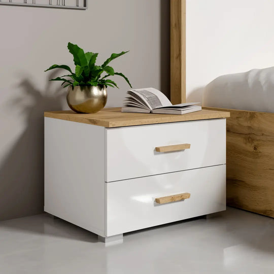 Wood WD23 Pair of Bedside Cabinets