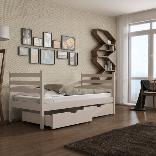 Wooden Single Bed Melanie with Storage