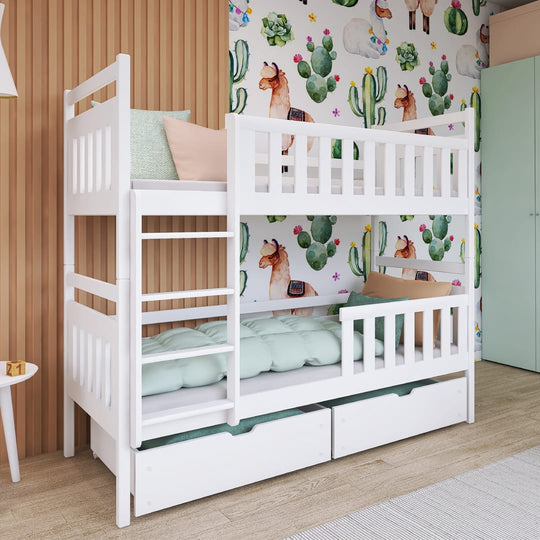Wooden Bunk Bed Monika with Storage