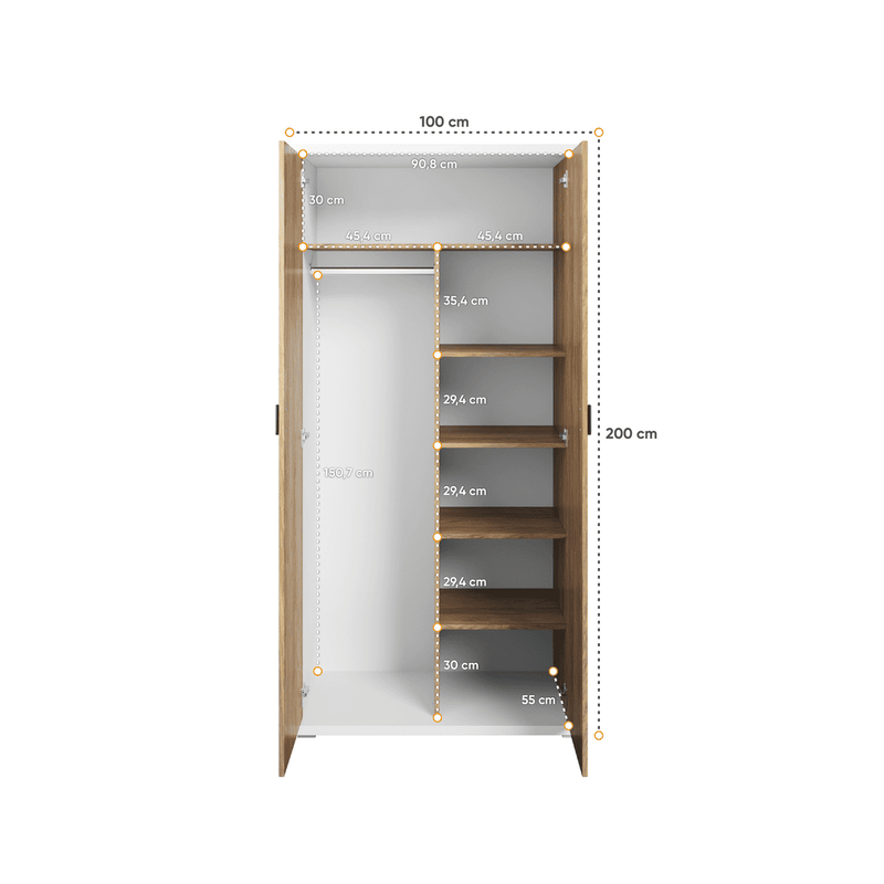 Massi MS-02 Hinged Wardrobe 100cm