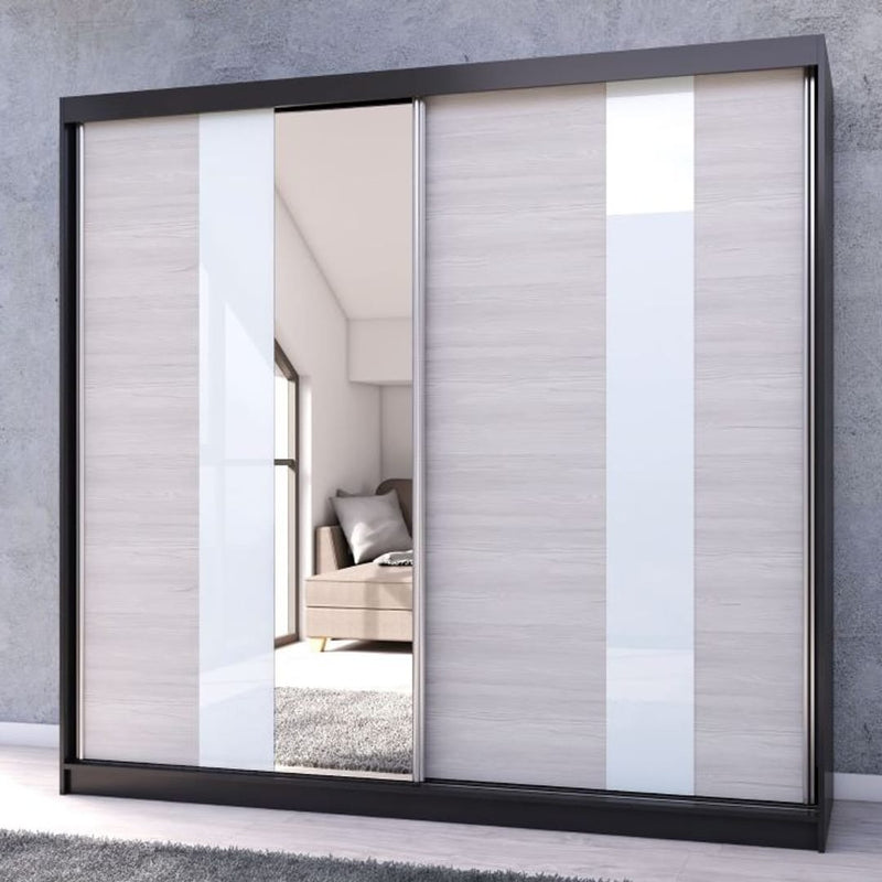 Multi 32 Sliding Mirror Door Wardrobe 233cm
