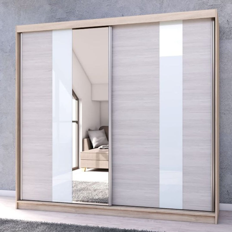 Multi 32 Sliding Mirror Door Wardrobe 233cm