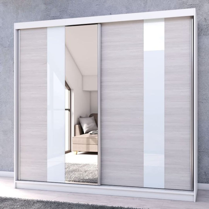 Multi 32 Sliding Mirror Door Wardrobe 233cm