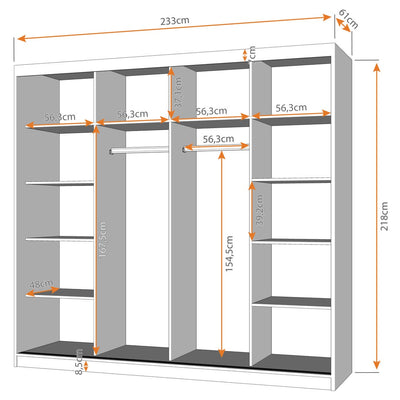 Multi 31 Sliding Door Wardrobe 233cm