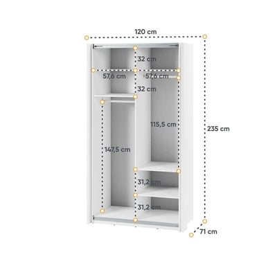 Maxi MX-01 Sliding Door Wardrobe 120cm