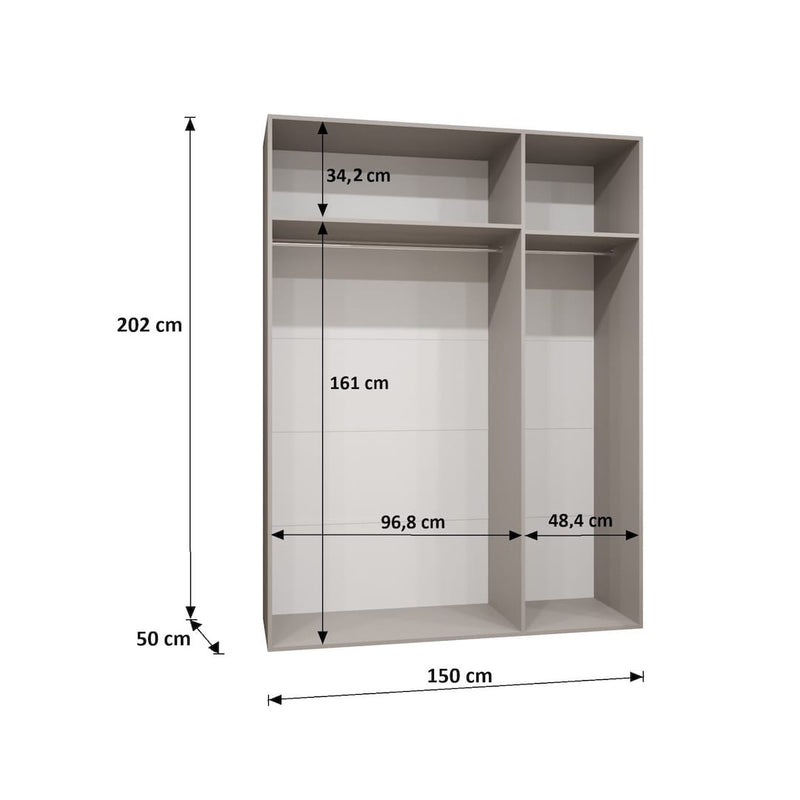 Marbella III Hinged Door Wardrobe 150cm