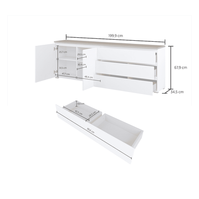 Modo Sideboard Cabinet 200cm