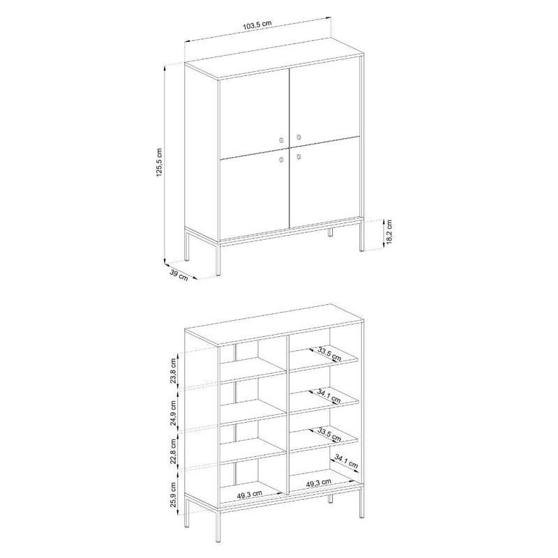 Mono Highboard Cabinet 104cm