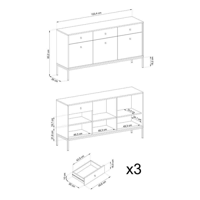 Mono Large Sideboard Cabinet 154cm