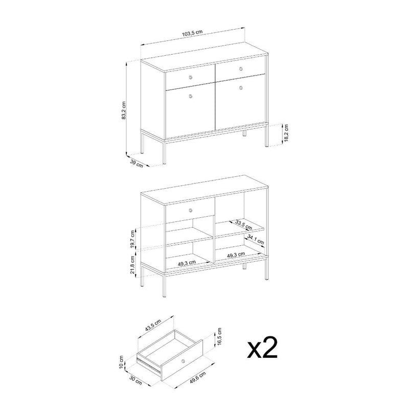 Mono Sideboard Cabinet 104cm