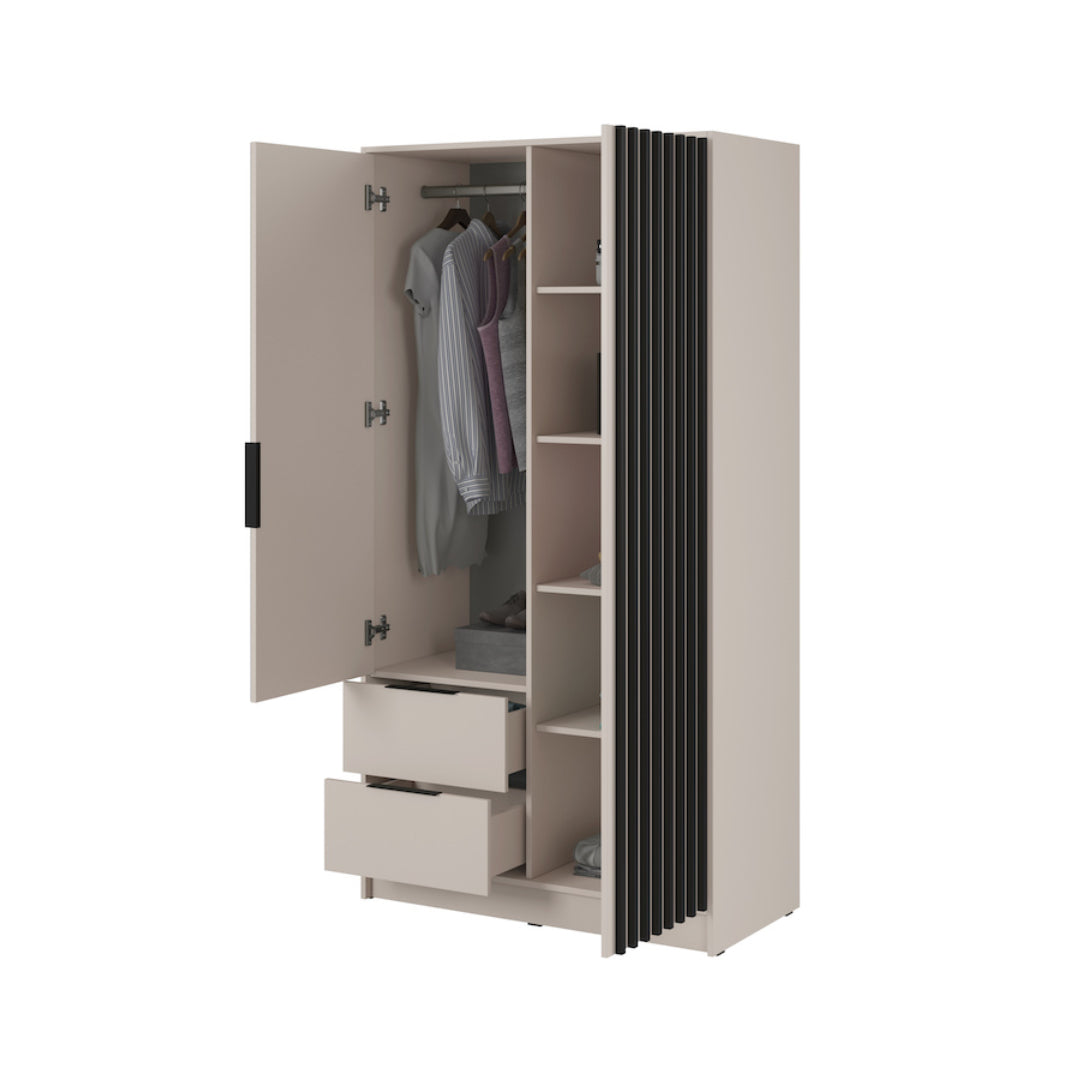 Nelly Hinged Door Wardrobe 105cm – Arthauss Furniture