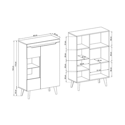 Nordi Display Cabinet 90cm