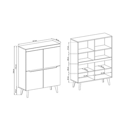 Nordi Highboard Cabinet 107cm