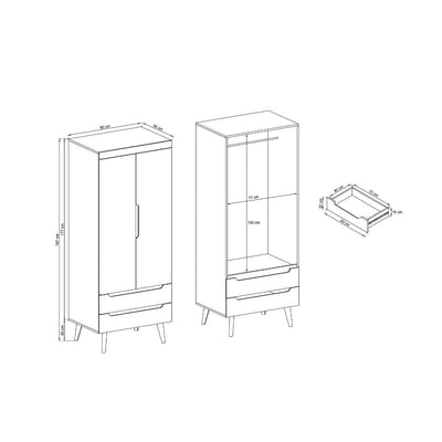 Nordi Hinged Wardrobe 80cm