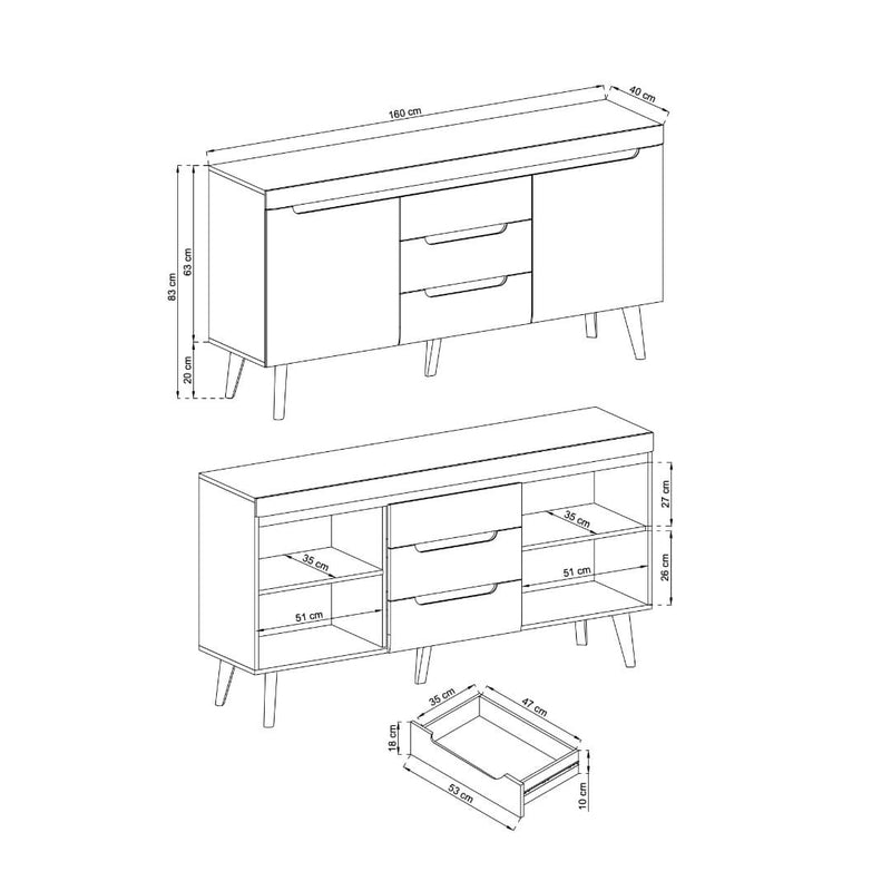 Nordi Large Sideboard Cabinet 160cm