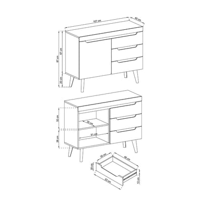 Nordi Sideboard Cabinet 107cm