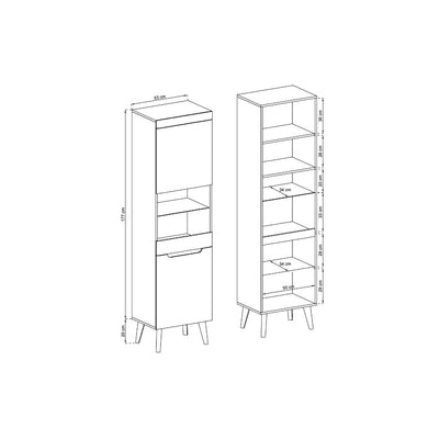 Nordi Tall Display Cabinet 53cm