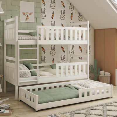 Wooden Bunk Bed Olivia With Trundle