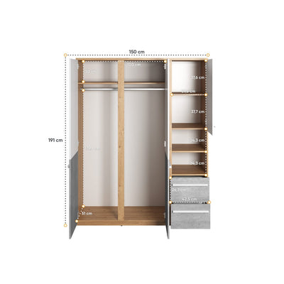 Plano PN-01 Hinged Wardrobe 150cm