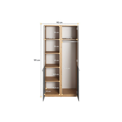 Plano PN-02 Hinged Wardrobe 90cm