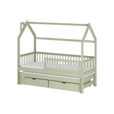 Wooden Single Bed Papi With Trundle