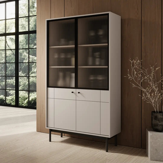 Japandi Tall Display Cabinet 104cm