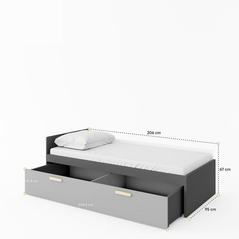 Pok Bed with Drawer PO-13 + PO-15