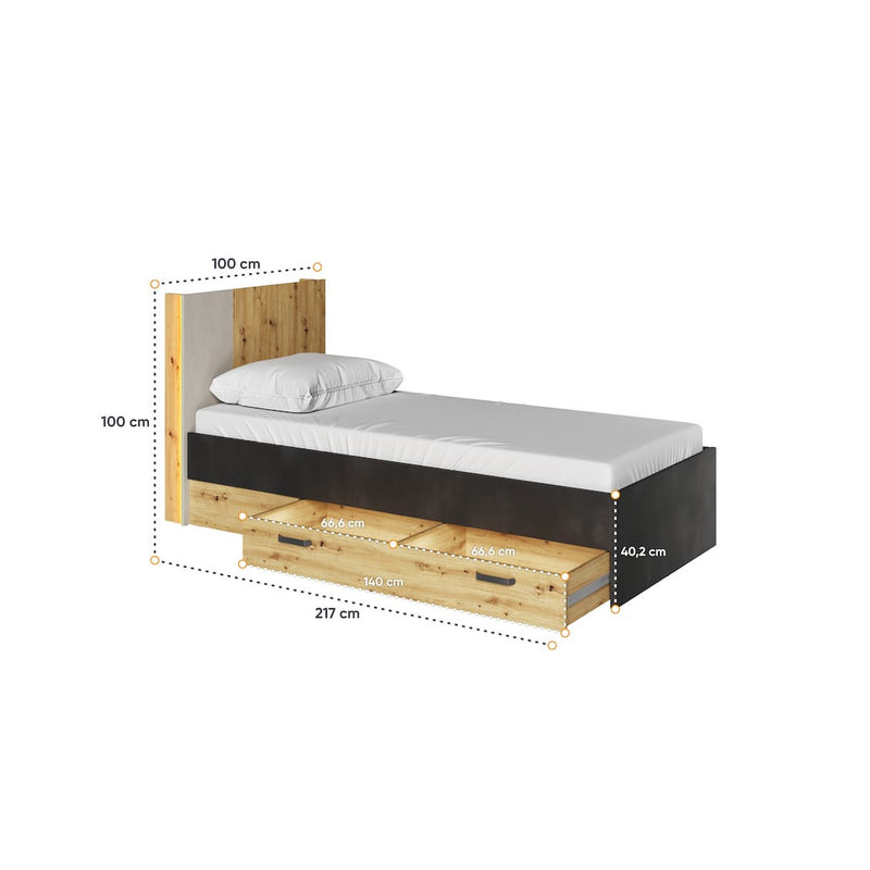 Qubic 12 Bed With LED [EU Single]