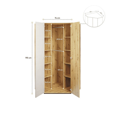 Qubic 01 Corner Wardrobe 95cm