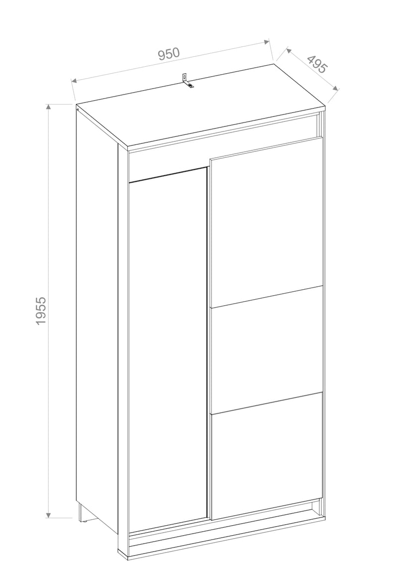 Quant QA-01 Hinged Wardrobe 95cm