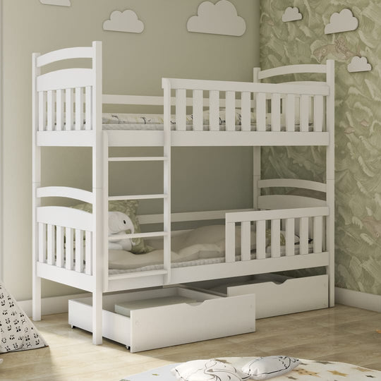 Wooden Bunk Bed Sebus with Storage