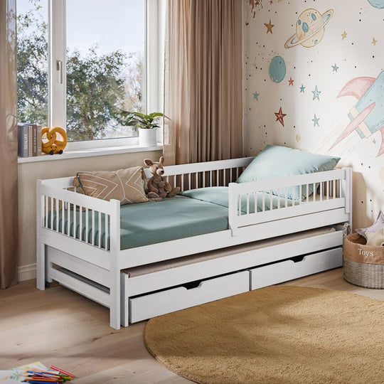 Wooden Bed Softi With Trundle